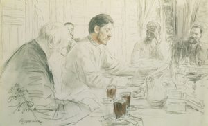 Maxim Gorki (1868-1936) lisant son poème, 